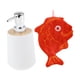 thumbnail image 3 of Dispensador de jabón con toalla, dispensador de loción para lavandería, baño y cocina. pescado rojo blanco, 3 of 9
