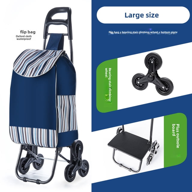 Chariot de Courses Pliable Robuste avec Roues d'Escalier et Base Renforcée – Design Compact et Portable pour Usage Domestique, Rangement Facile, et Transport Polyvalent pour Courses/marchandises