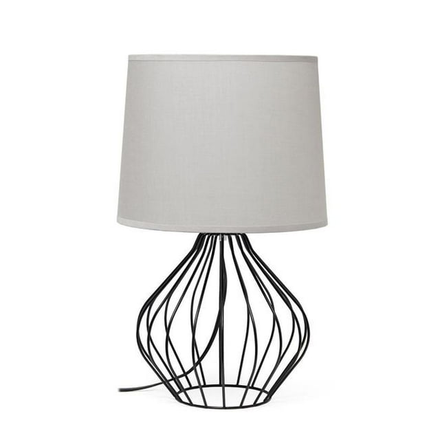 Simple Designs LT2086-GOB Lampe de Table à Câblage Géométrique , Gris & Noir