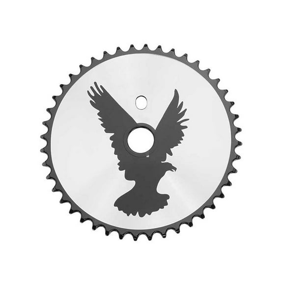 Bike Steel Chainring Eagle 1/2 X 1/8 44t Chrome/Black.