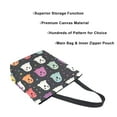 thumbnail image 3 of FORMRS Womens Canvas Tote Bag with Zipper Inner Pocket Shoulder Handbag, Colorful Halloween Ghost, 3 of 7