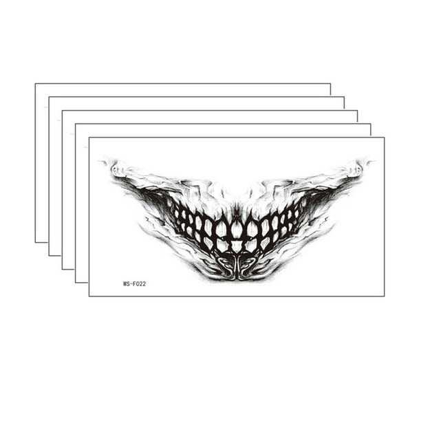 Pegatinas de tatuaje, tatuaje temporal para hombres, mujeres y adultos, pegatina para boca y dientes, pegatina de viento oscuro, pegatina de maquillaje divertida, pincel de maquillaje