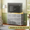 thumbnail image 7 of Led Dresser for Bedroom, TV Stand for Bedroom with LED Lights and Power Outlet, Wide Chest of Drawers for Hallway, 8 Fabric Drawers for Living Room and Entryway, 7 of 7