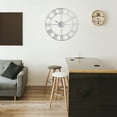 thumbnail image 4 of LEIKE 16" Metal Wall Clock Silent Battery Operated for Living Room Silver, 4 of 7