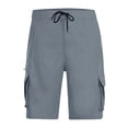 thumbnail image 4 of Nestiefly Mens Cargo Shorts Elastic Waist Drawstring Casual Work Outdoor Short Lightweight Summer Shorts with Multi Pocket Dark Gray 2XL, 4 of 6