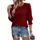 thumbnail image 2 of Ropa urbana para mujer,Blusa informal para mujer, manga 3/4 con puños fruncidos, tejido de poliéster, ideal para uso diario, sopatenor, 2 of 9