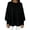 Black, variant on Women's Top Long Sleeve Round Neck Solid Oversized Loose Ribbed Hem Knitted Sweater