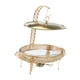 thumbnail image 4 of Juego de buffet con plato para calentar alimentos con tapa colgante, elegante calentador de alimentos de vidrio, metal y dorado 3 litros, 4 of 9