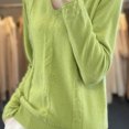 thumbnail image 7 of FDGIU Women's V Neck Cable Knit Sweater, Rib Hem Long Sleeve Loose Fit Pullover Tops Casual Knit Blouses, 7 of 7