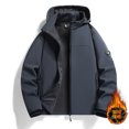 thumbnail image 4 of Unir Windproof Lined Hooded Sports Jacket for Unisex, Full Zip Long Sleeve with Pockets, Casual Everyday Outdoor Outerwear, 1 Piece, M-6XL, Plus Size Friendly, 4 of 4