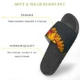 thumbnail image 3 of GZHJMY Stylish Slides for Women Men, Retro Sunflower on Black Background Soft Flexible Slip-on Sandals Slippers, 3 of 7