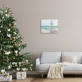 thumbnail image 2 of Snowy Christmas Tree Beach Shore Holiday Painting Gallery Wrapped Canvas Print Wall Art, 2 of 7
