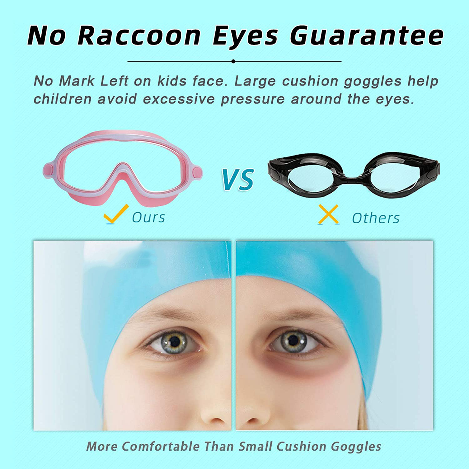 Victoper Kids Swimming Goggles For Children Girls Boys Big Frame Wide-Vision,Swimming Goggles Kids 6-14 No Leaking Anti-Fog Lens And UV Protection With FREE Case,Nose Clip Ear Plugs,Blue - Online Marketplace