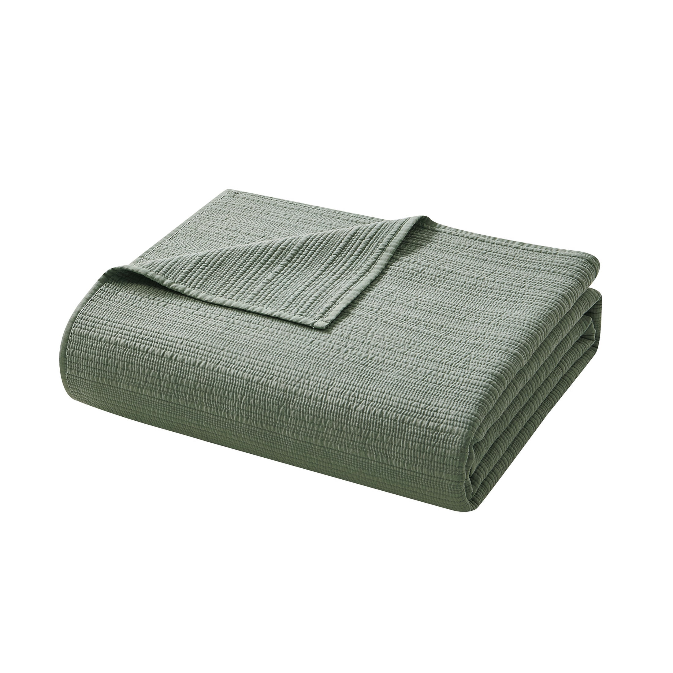 Mainstays Quilts Green Solid Print Polyester, King - Hypoallergenic