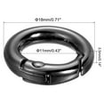 thumbnail image 2 of 18x11x3.5mm Round Zinc Alloy Spring Gate O Ring Snap Clip Buckle, Black 5 Pack, 2 of 5