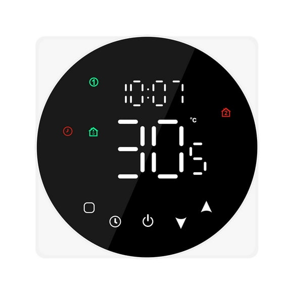 Lepmerk Thermostat Intelligent à Écran Tactile LCD avec Contrôle de Chauffage de l'Eau 5A, Programmable Hebdomadaire, Noir TP908WHP, Wi-Fi en Option, pour Système de Chaudière Eau/gaz