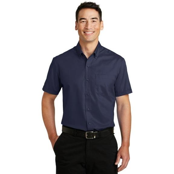 Port Authority Short Sleeve SuperPro Twill Shirt-2XL (True Navy)