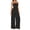 Black, variant on Womens Jumpsuits Solid Color Strapless Sleeveless High Waist Wide Leg Off Shoulder Romper Casual Party Wear Black L
