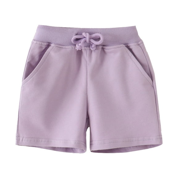 LYHaoo Child Boys Girls Casual Solid Shorts Summer Holiday Beach Pants Sport Shorts Trendy Kid Shorts Sizes 1-2 Years Purple