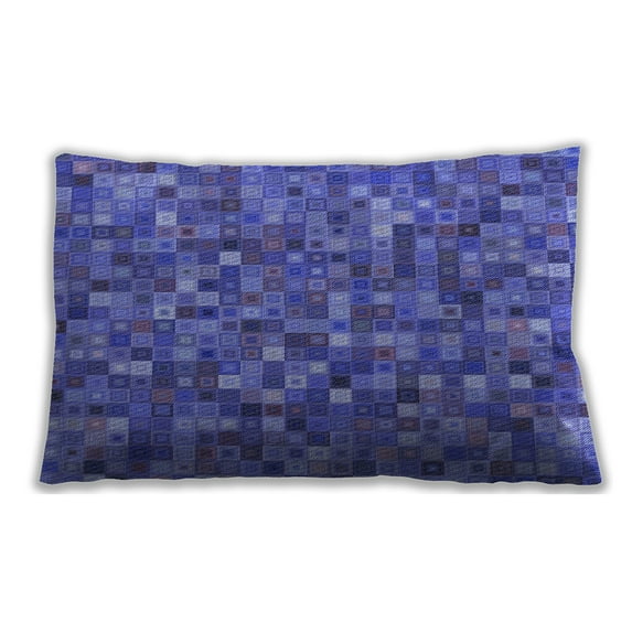 Ahgly Company Patterned Outdoor Rectangular Balloon Blue Lumbar Throw Pillow, 13 inch by 19 inch