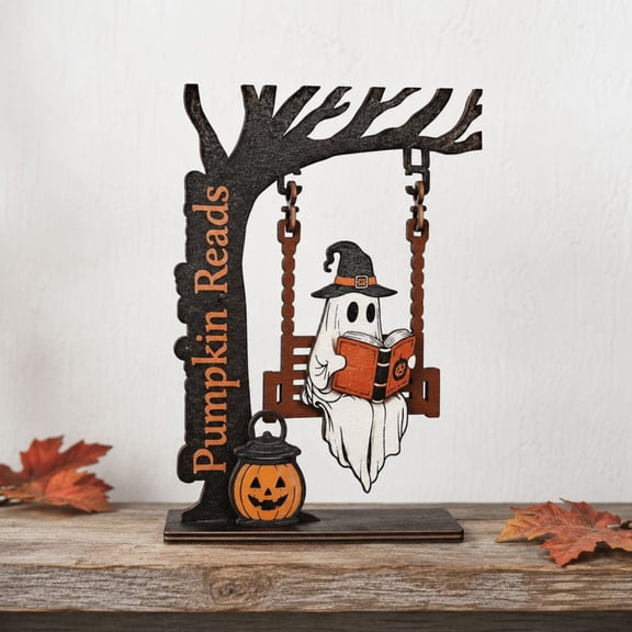 Cute Wooden Ghost Bookend, Bookshelf – Under $5