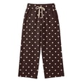 thumbnail image 5 of Dweltoz Women's Polka Dot Barrel Sweatpants Wide Leg Pants Drawstring Elastic Waist Loose Fit Casual Sweat Pants with Pockets Lounge Trousers,Coffee 5XL, 5 of 5