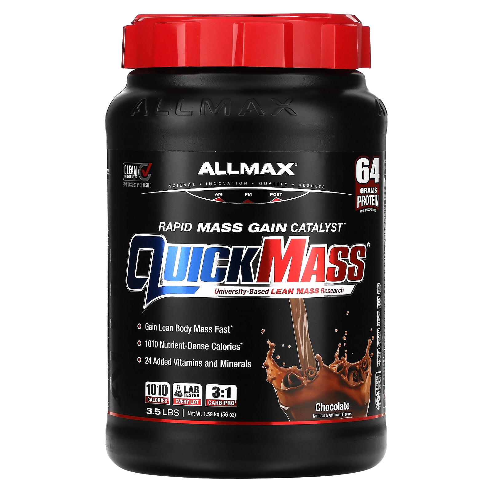 ALLMAX QuickMass®, Rapid Mass Gain Catalyst, Chocolate, 3.5 lbs (1.59 kg)