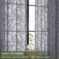 thumbnail image 4 of OVZME Rick Dark Gray Sheer Curtains 54 inches Long 2 Panels for Living Room, Jacquard Clip Leaf Pattern Textured Light Filtering Window Semi Sheer Voile Drapes for Bedroom, Each Panel 42 x 54 Inch, 4 of 6