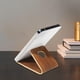 thumbnail image 3 of Soporte para teléfono de escritorio compatible con todos los teléfonos inteligentes Accesorios de viaje compactos de madera Escritorio Marron oscuro, 3 of 7