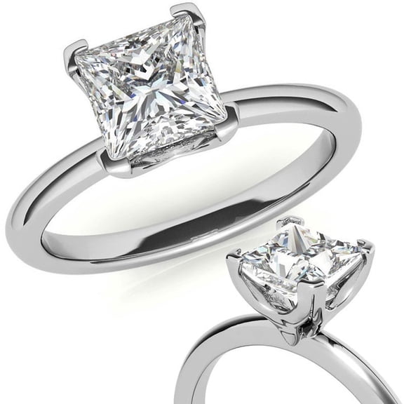 Auory White Gold Plated Anniversary Statement Ring for Women