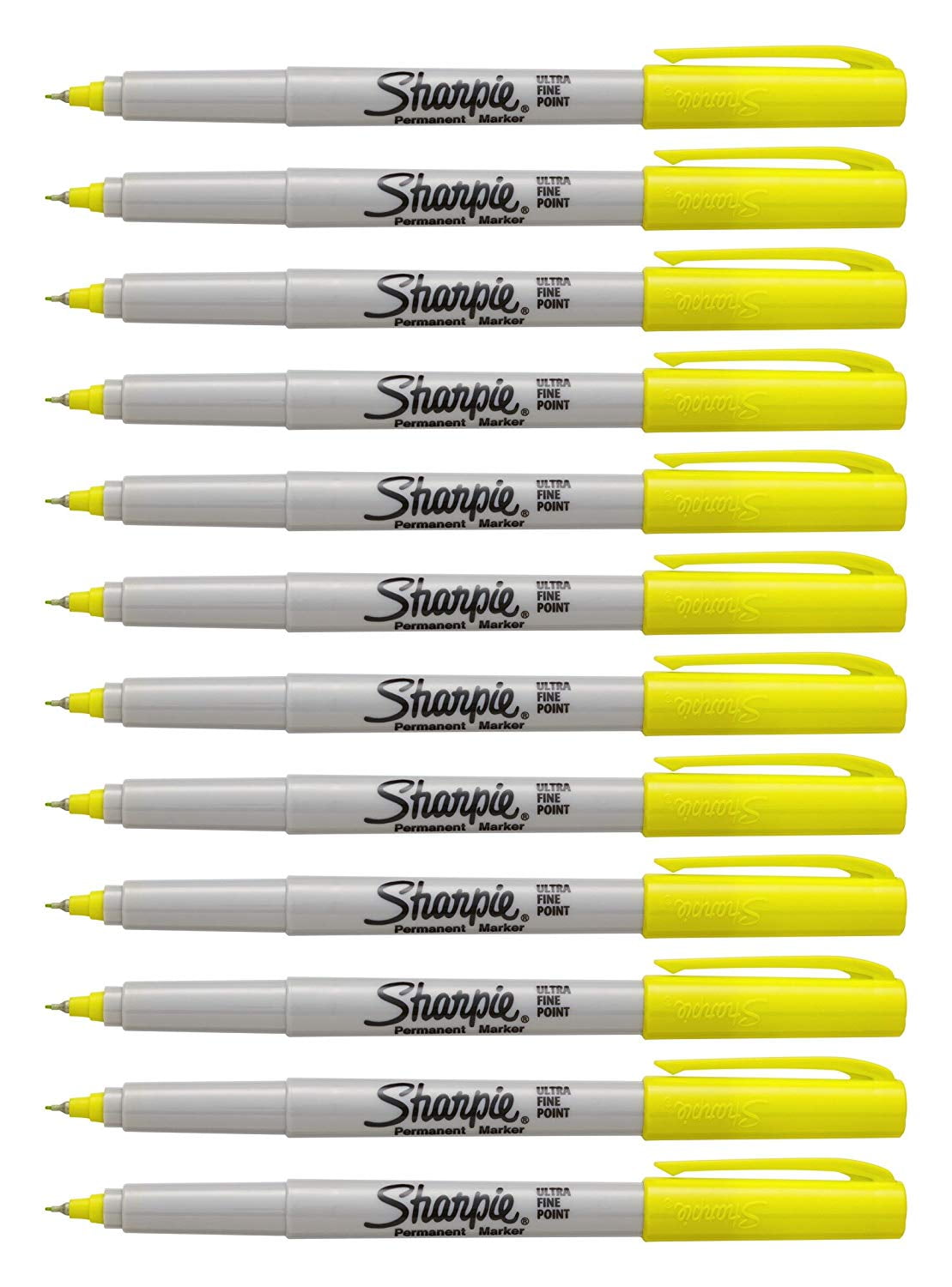 Sharpie Permanent Marker, Ultra Fine Point, Supersonic Yellow, 12Count
