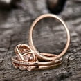 thumbnail image 3 of 5.75 Carat 10mm Cushion Morganite Wedding Set Diamond Moissanite 10k Rose Gold Engagement Ring Art Deco Half Eternity, 3 of 5