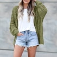 thumbnail image 1 of Color sólido mujer suéter abierto frente ahueca hacia fuera la moda Cardigan traje de vacaciones, 1 of 7