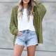thumbnail image 1 of Color sólido mujer suéter abierto frente ahueca hacia fuera la moda Cardigan traje de vacaciones, 1 of 7