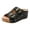 Black, variant on Women's Vintage Buckles Platform Wedge Slippers Walking Sandals Comfortable Retro Open Toe Chunky High Heels Beach Summer Slip on Slides Blue Size 6
