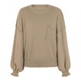 thumbnail image 2 of Vedolay Fall Sweaters for Women Oversized Sweaters for Women Crewneck Long Sleeve Knit Pullover Sweater,B L, 2 of 5