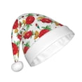 thumbnail image 2 of Salouo Rose Flowers for Adult Christmas Hat Xmas Holiday Hat Santa Hat for Women & Men Festive Headwear Accessories Fit for Christmas/ New Year/Holiday/Party,1PC, 2 of 6