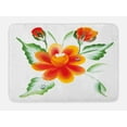 thumbnail image 1 of Garden Bath Mat, Watercolor Painting of Daffodils with Green Leaves Cute Aquarelle Flora Bouquet, Non-Slip Plush Mat Bathroom Kitchen Laundry Room Decor, 29.5 X 17.5 Inches, Orange Green, Ambesonne, 1 of 2