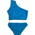 thumbnail image 2 of Cheryl Creations Kids Girl's Black Cute & Comfortable Two Piece One Shoulder Bathing Suit Bikini Swimsuit (X-Large 16, Turquoise), 2 of 3