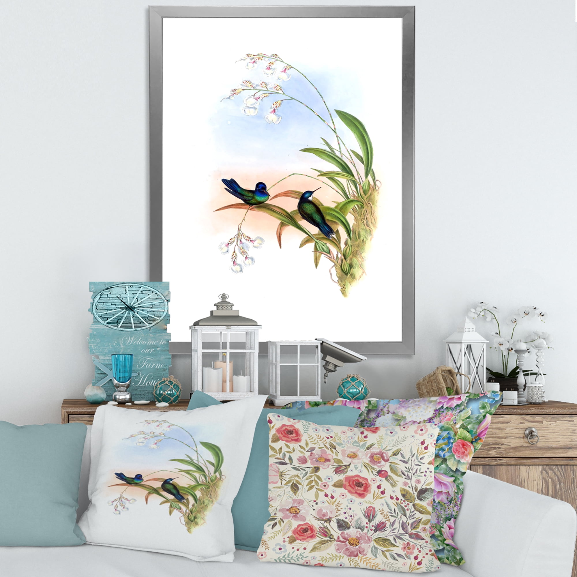 Designart 'Ancient Hummingbird III' Traditional Framed Art Print