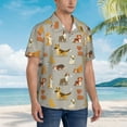 thumbnail image 5 of Balery Cute Dog Print Men's Hawaiian Shirts Short Sleeve Beach Shirt Relaxed Fit Vacation Button Down Shirts-Small, 5 of 9