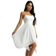 thumbnail image 2 of Alvivi Womens Asymmetric Chiffon Modern Contemporary Dance Dress Sleeveless Ballet Dancewear Costume White M, 2 of 6