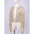 thumbnail image 3 of Miutii Women Party Club Cocktail Sparkly Jacket Sequins Cardigan Coat Outerwear Slim Fit Cover Ups Gold S, 3 of 8