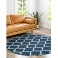 thumbnail image 3 of Rugs.com Lattice Collection Rug – 6 Ft Round Dark Blue Medium Rug Perfect For Kitchens, Dining Rooms, 3 of 7