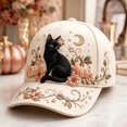 thumbnail image 4 of Levmjia Women Baseball Hat Soft Cotton Floral Embroidery Print Breathable Sun Cap Daily Commute Outdoor Walking Travel Casual Fashion UV Protection, 4 of 5