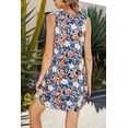 thumbnail image 2 of Maskion Summer Dresses for Women Beach Floral Tshirt Sundress Casual Pockets Boho Tank Dress,Floral Blue White, 2 of 5