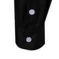 thumbnail image 5 of BUWTTED Men's Shirts Dressy Work Solid Color Casual Long Sleeved Lapel Slim Fit Button Down Business Wedding Black Shirt XL, 5 of 8
