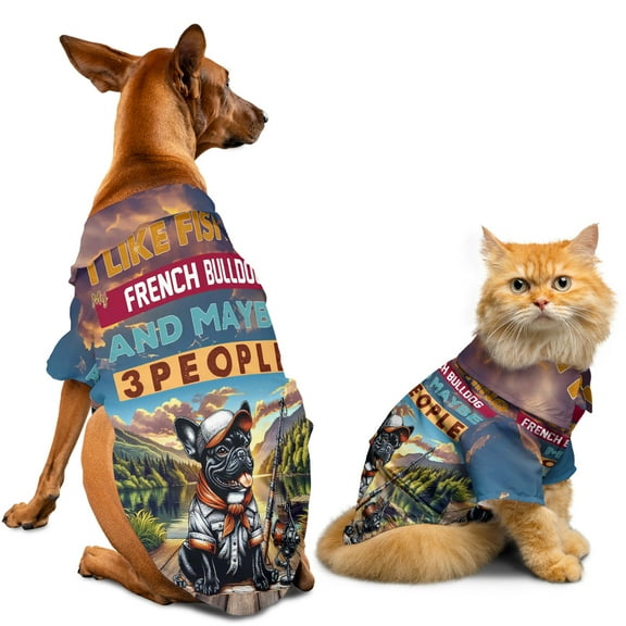 I Like Fishing, and My French Bulldog, and Maybe 3 People. Happy Father's Day Hawaiian Summer Shirt for Small Medium Large Dog Cat Dog Lover Gifts - 00004