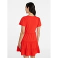 thumbnail image 4 of Time and Tru Women's and Women’s Plus Cotton Swing Dress with Short Sleeves, Sizes XS-4X, 4 of 6