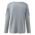 thumbnail image 2 of GZWYHT Womens Lace Patchwork Tunic，Casual Crew Neck Dressy Shirt Loose Blouse Trendy Fashion Outfits Pullover Solid Long Sleeve Loose Blouses Basic Top, 2 of 7